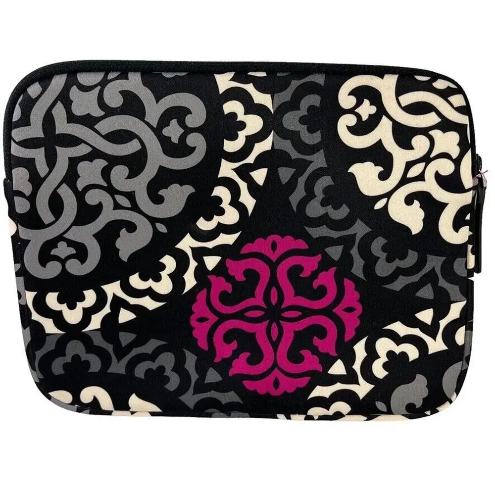 Vera Bradley Canterberry Magenta Black Neoprene Tablet Cover Case Padded 8 x 10